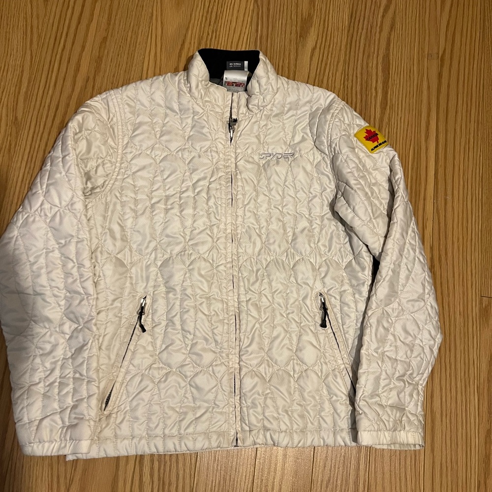 Spyder White Quilted Jacket with Canada Patch